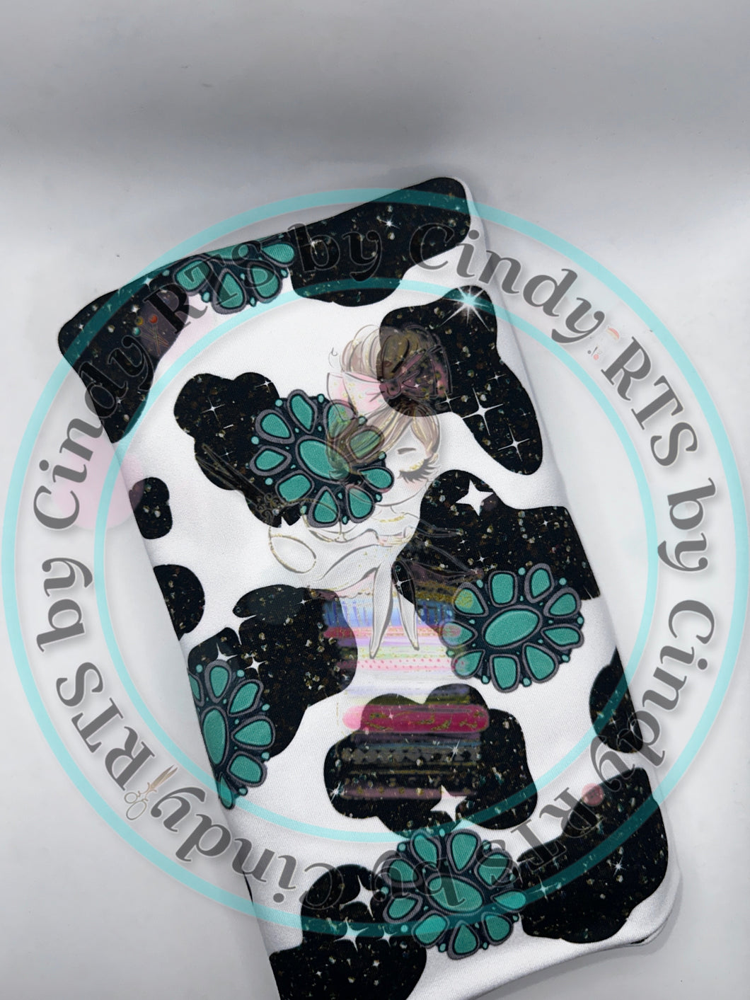 WES- SPARKLE BLACK COW PRINT